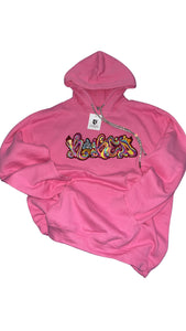 Pink Classic Graffiti Kaked Hoodie